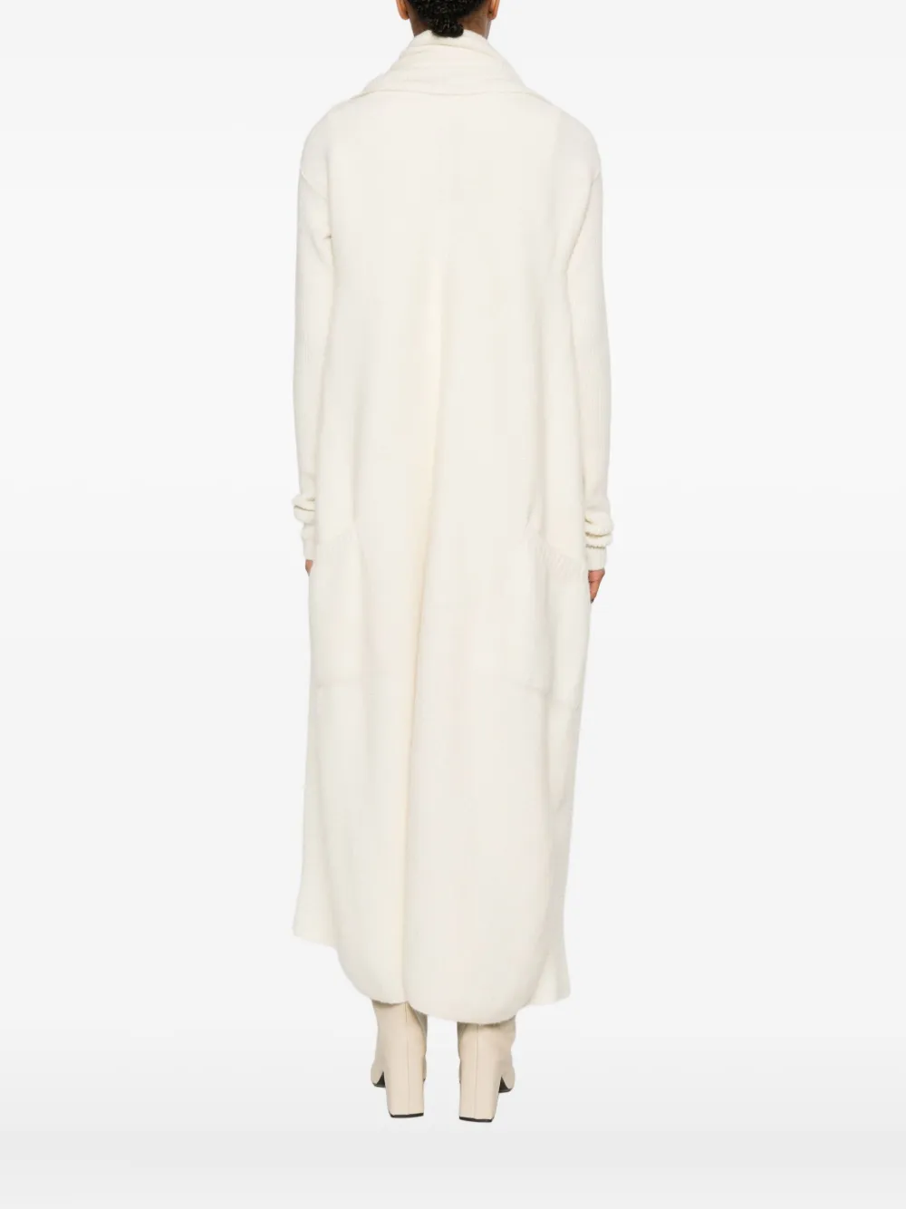 Rick Owens ribbed-knit coat Wit