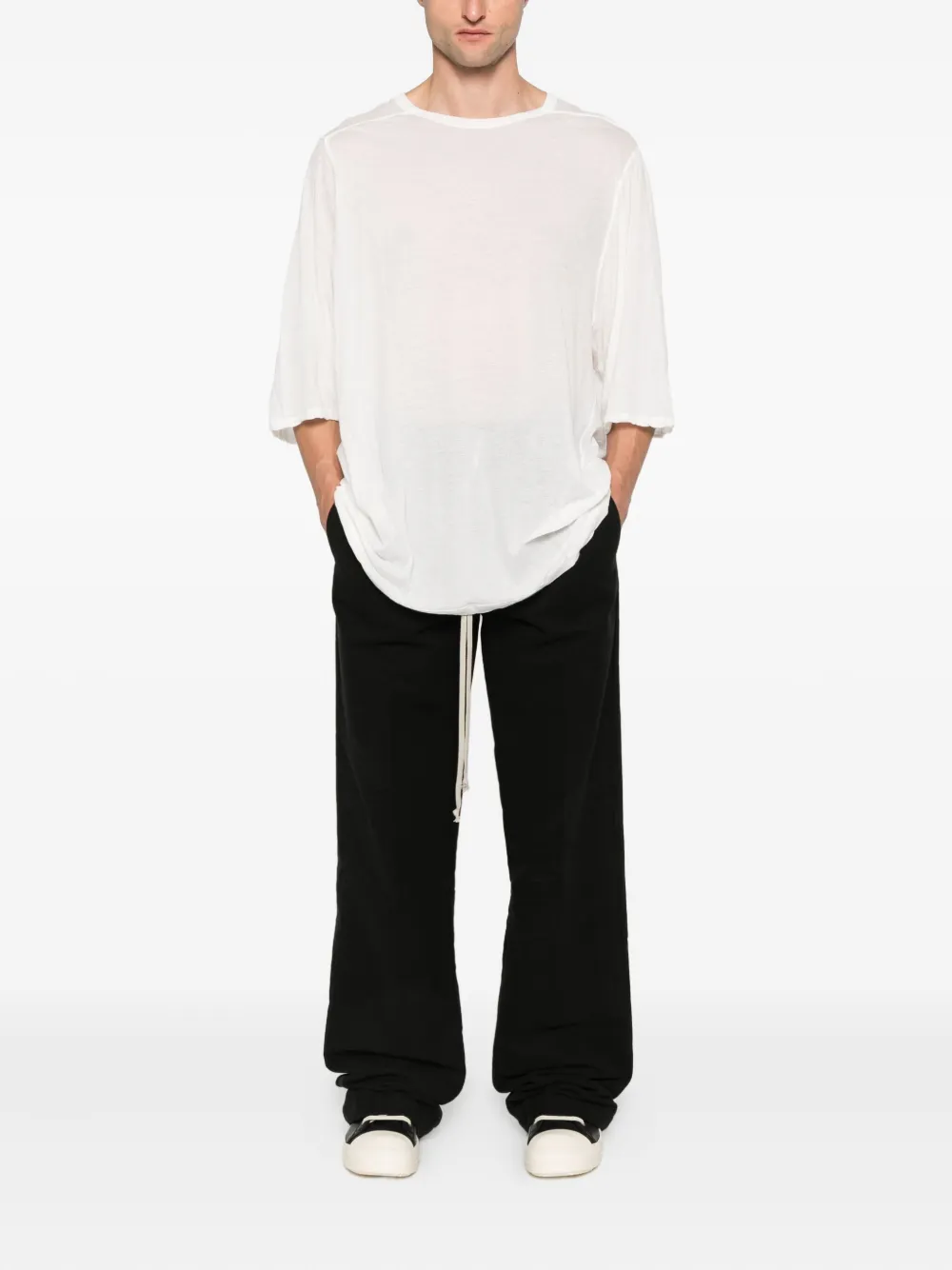 Rick Owens T-shirt van biologisch katoenen met lange mouwen Wit