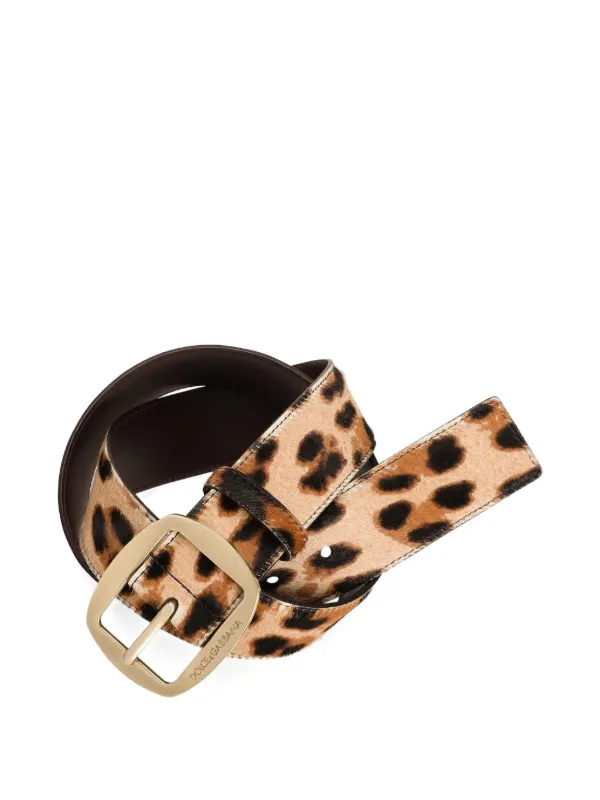 Dolce & Gabbana レオパード バックル ベルト | ニュートラル