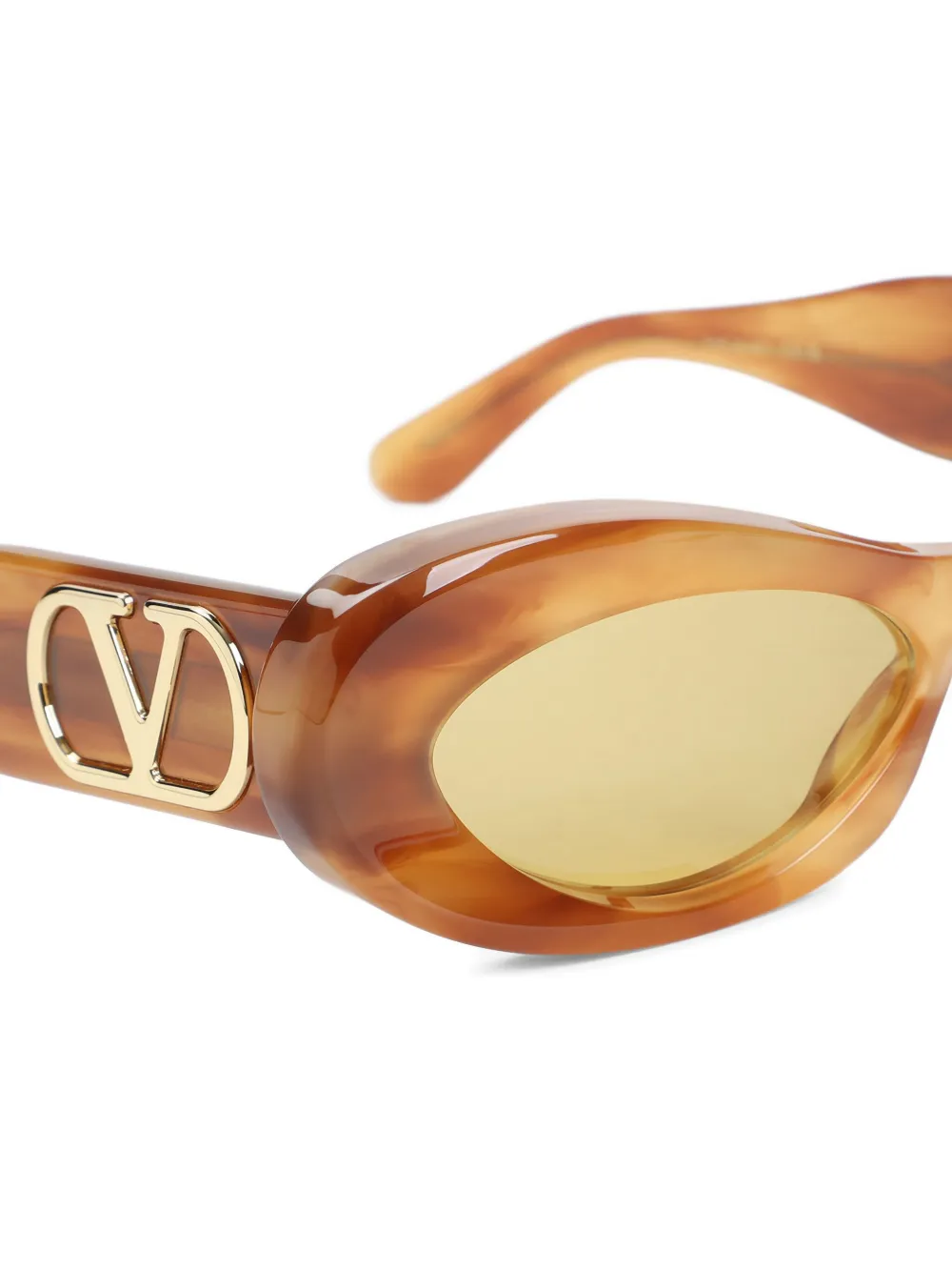 VALENTINO GARAVANI EYEWEAR Zonnebril met ovalen montuur Bruin