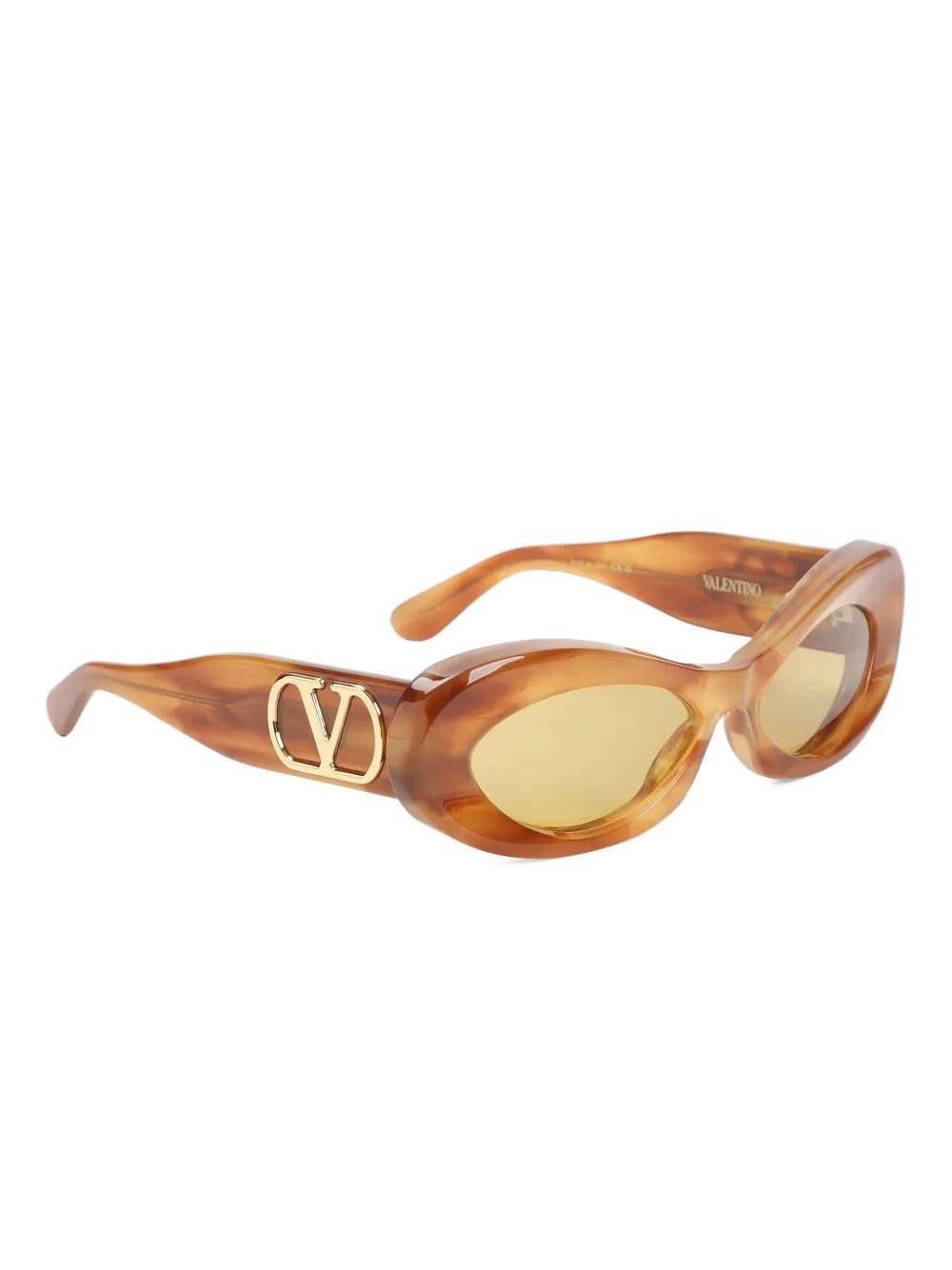 VALENTINO GARAVANI EYEWEAR Zonnebril met ovalen montuur Bruin