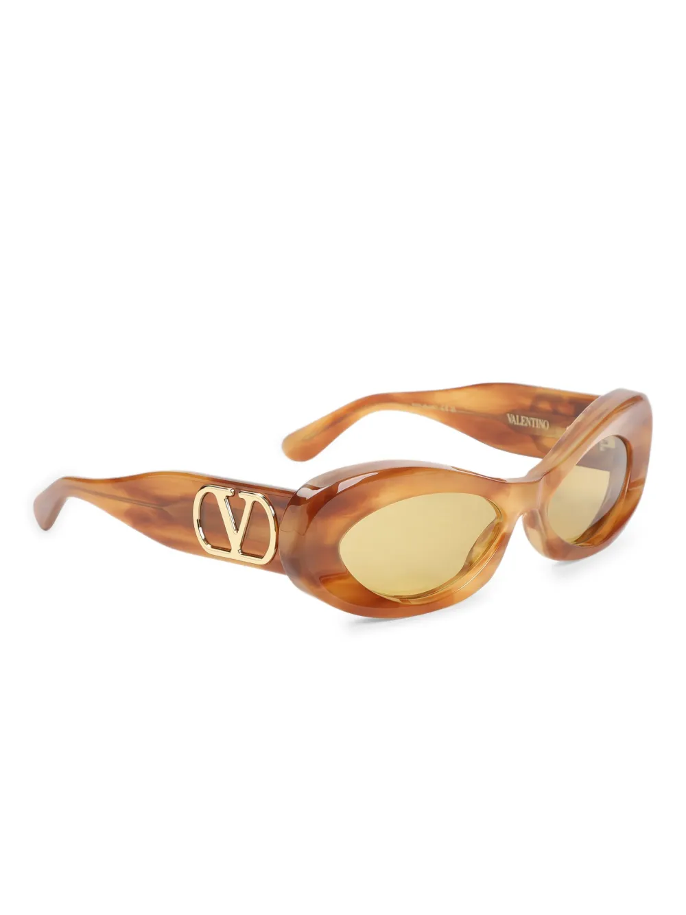 VALENTINO GARAVANI EYEWEAR Zonnebril met ovalen montuur Bruin