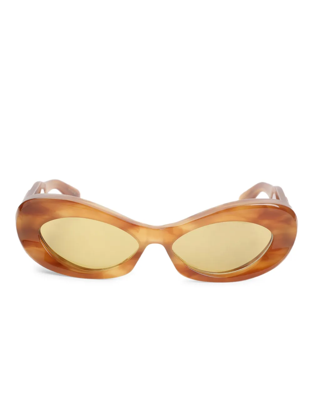 VALENTINO GARAVANI EYEWEAR Zonnebril met ovalen montuur Bruin