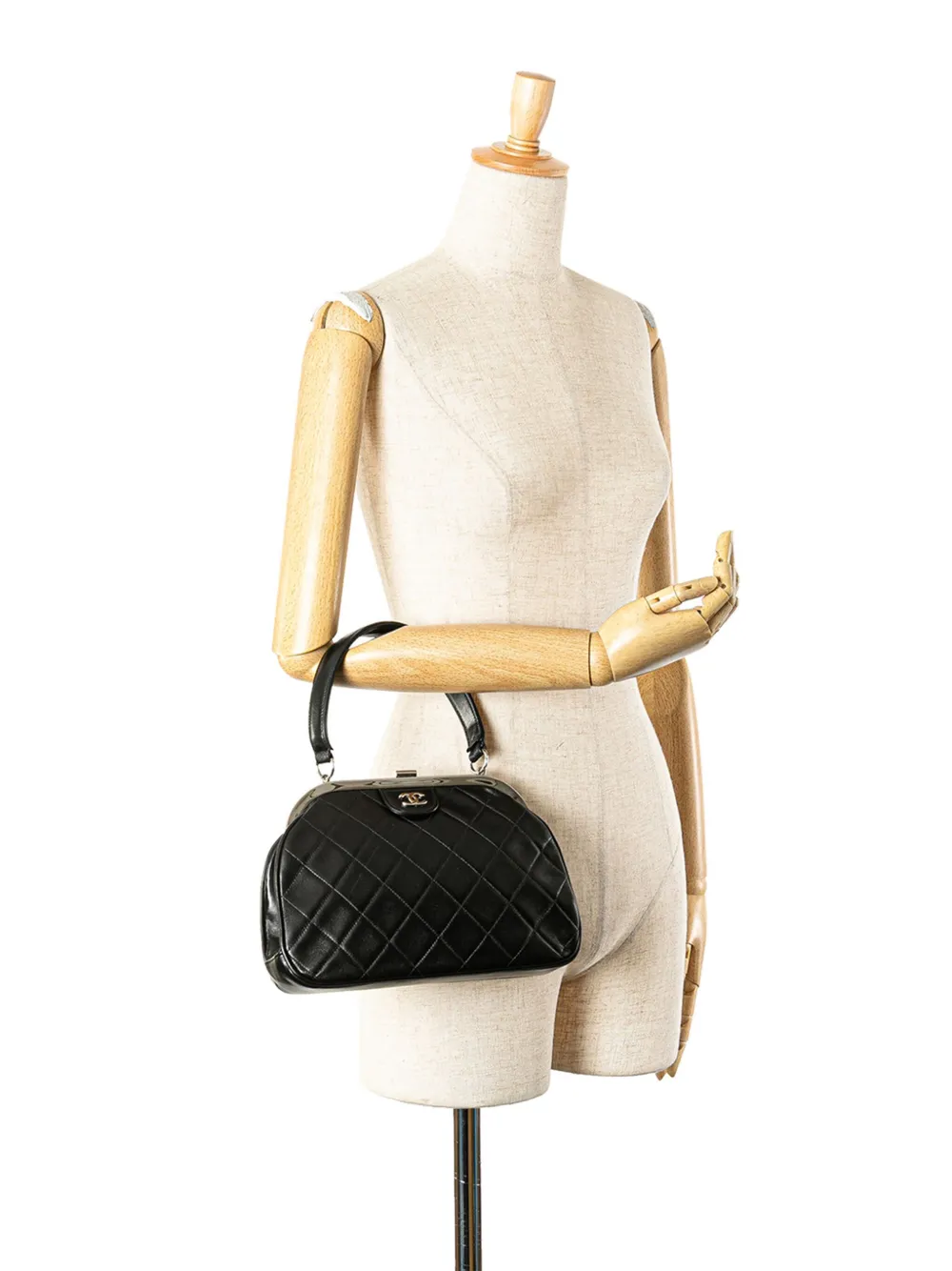 CHANEL Pre-Owned sac à main matelassé Kiss Lock Frame en peau d'agneau matelassée (1996-1997) | Pre-owned | Image 2