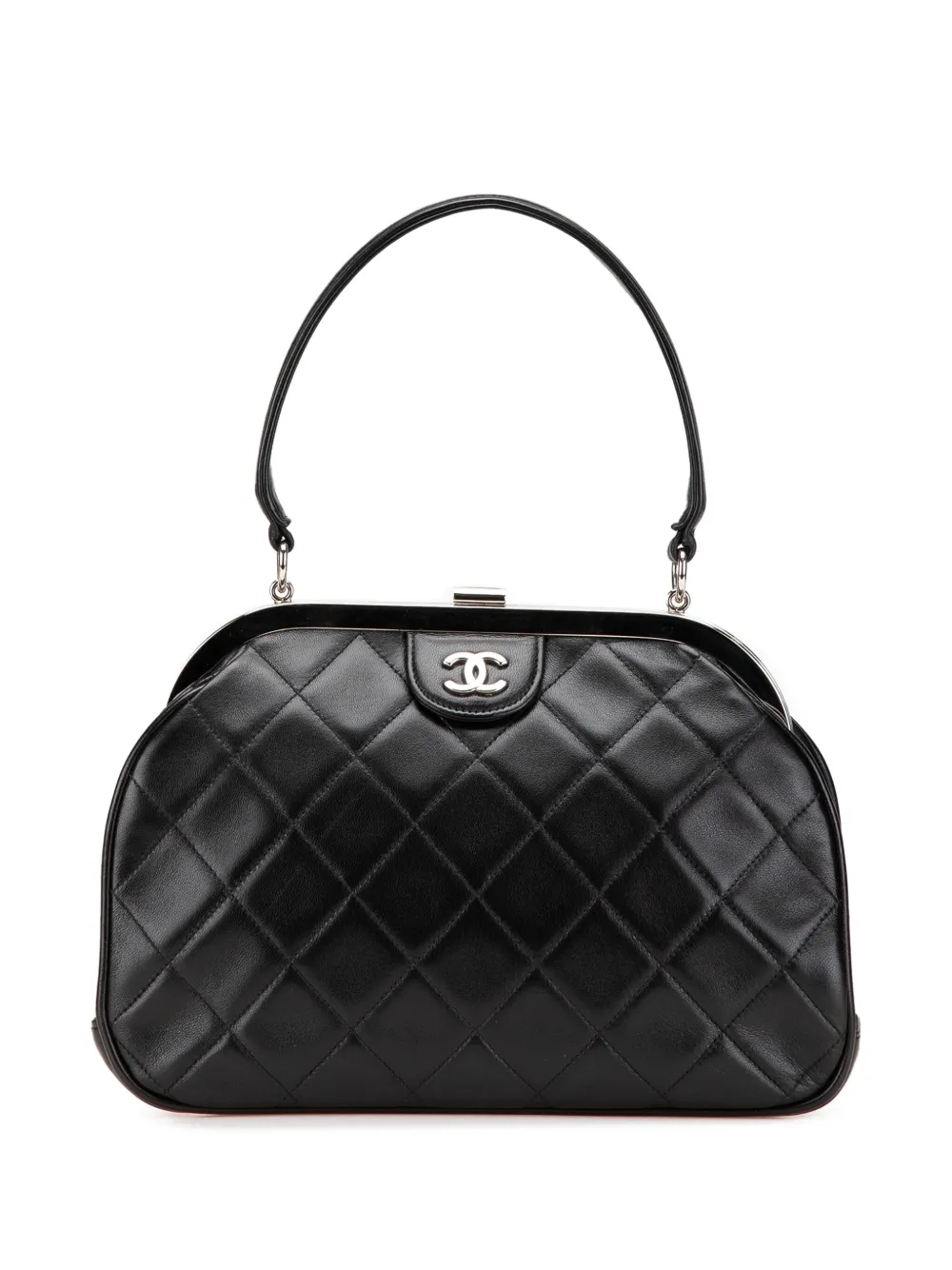 CHANEL Pre-Owned 1996-1997 ココマーク マトラッセ キスロック フレーム トップハンドル ハンドバッグ - CHANEL Pre-Owned 1996-1997 ココマーク マトラッセ キスロック フレーム トップハンドル ハンドバッグ -