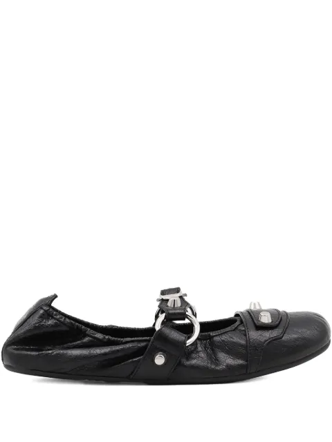 Balenciaga Le City buckle-embellished leather flats
