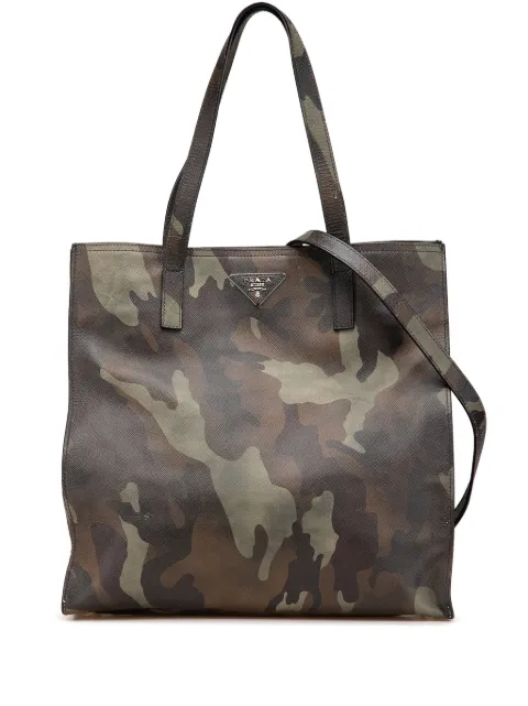 Prada Pre-Owned 2013-2025 Saffiano Camouflage Soft Military Convertible Tote satchel