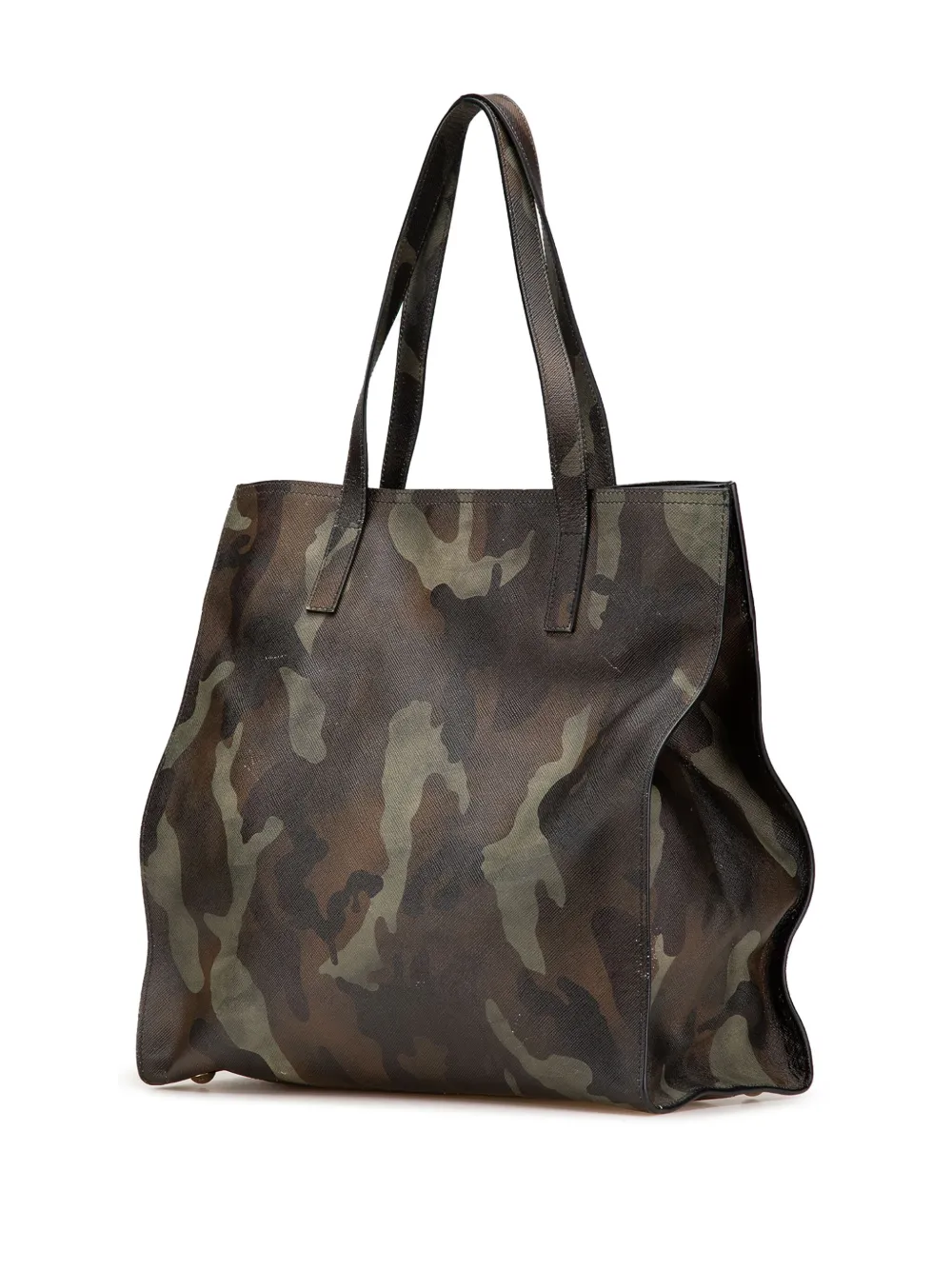 Pre-owned Prada 2013-2025 Saffiano Camouflage Soft Military Convertible Tote Satchel