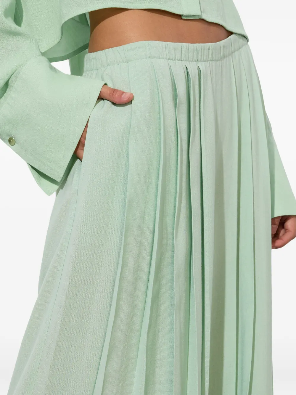 alice + olivia Plooibroek met wijde pijpen Groen