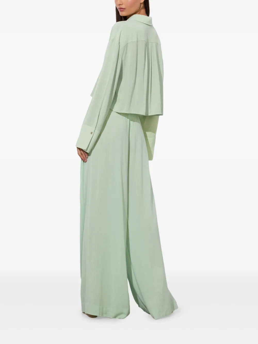 alice + olivia Plooibroek met wijde pijpen Groen