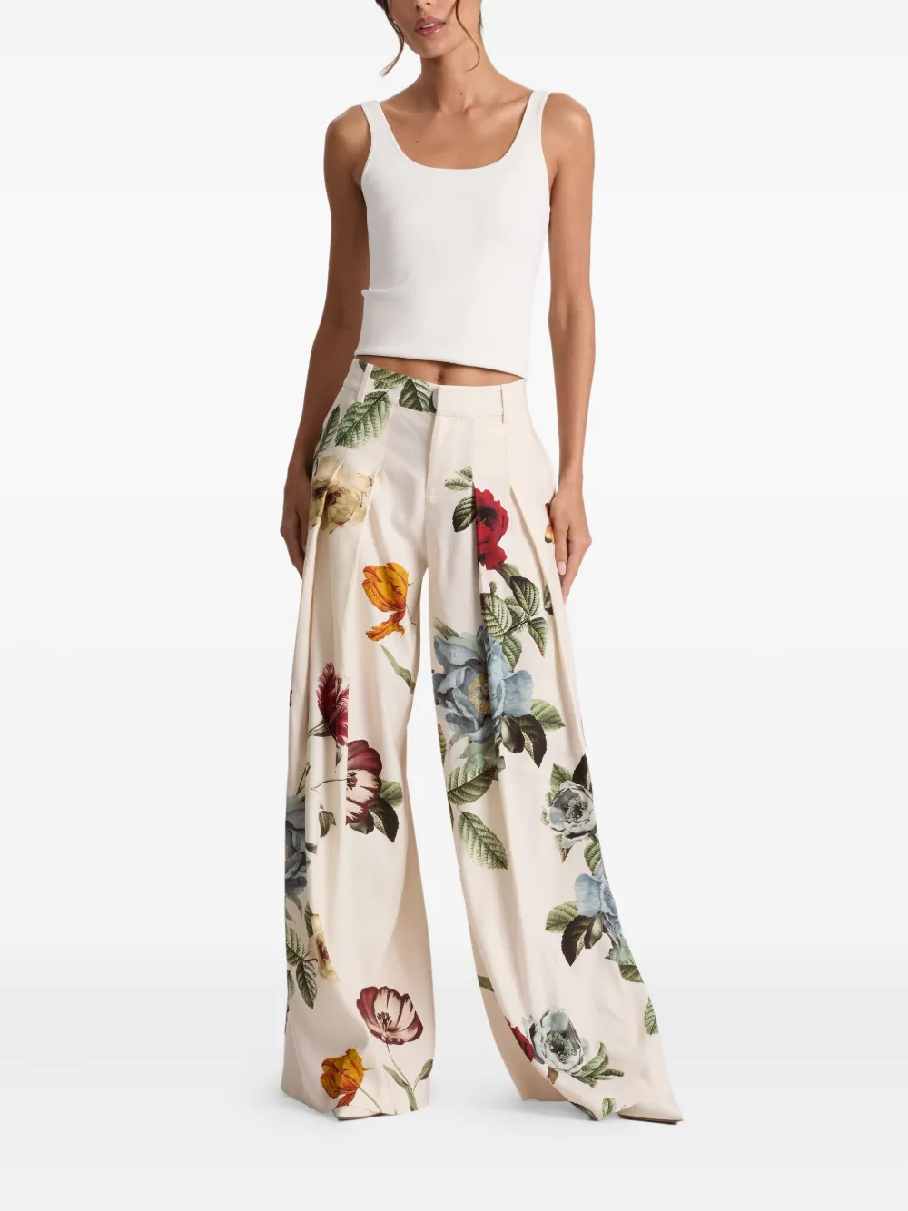 alice + olivia Plooibroek met bloemenprint Beige