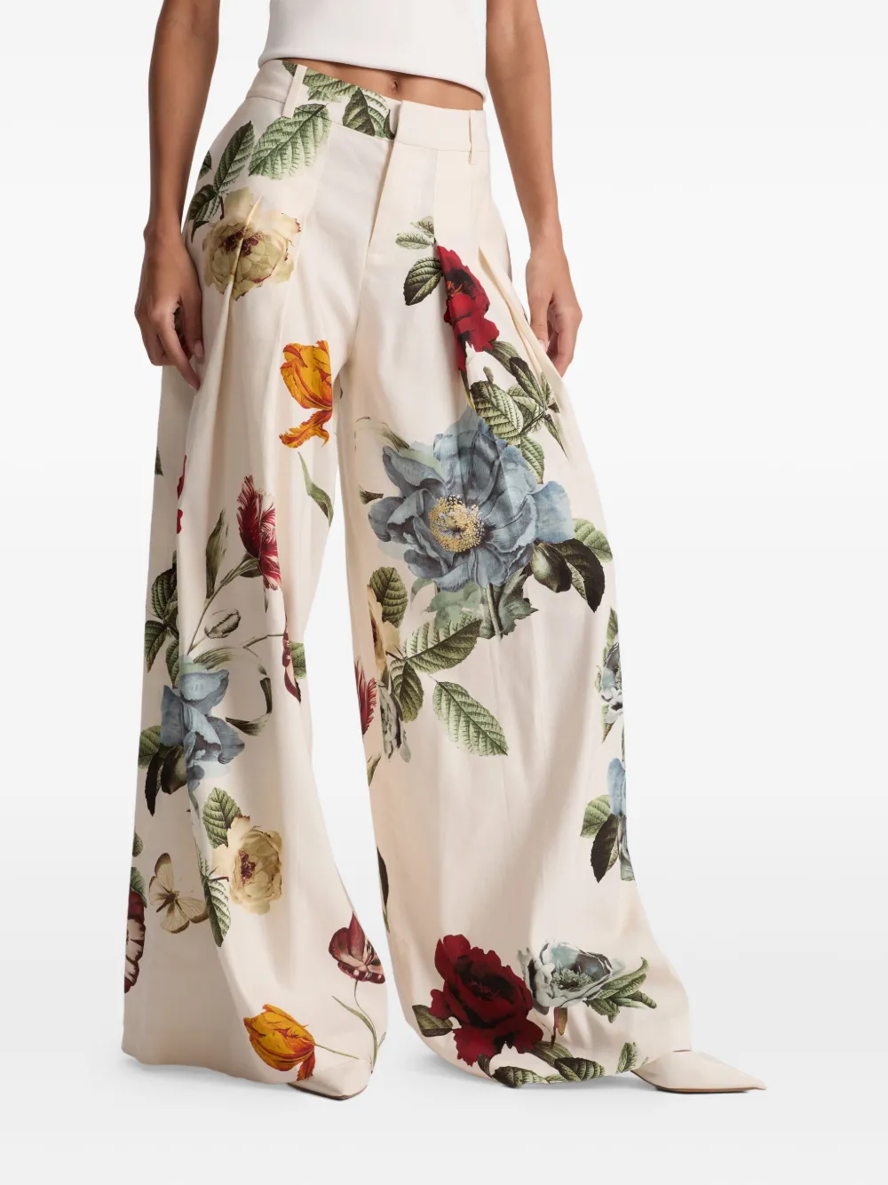 alice + olivia Plooibroek met bloemenprint Beige