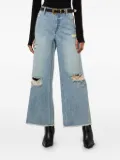 alice + olivia Devoe distressed raw-hem jeans - Blue