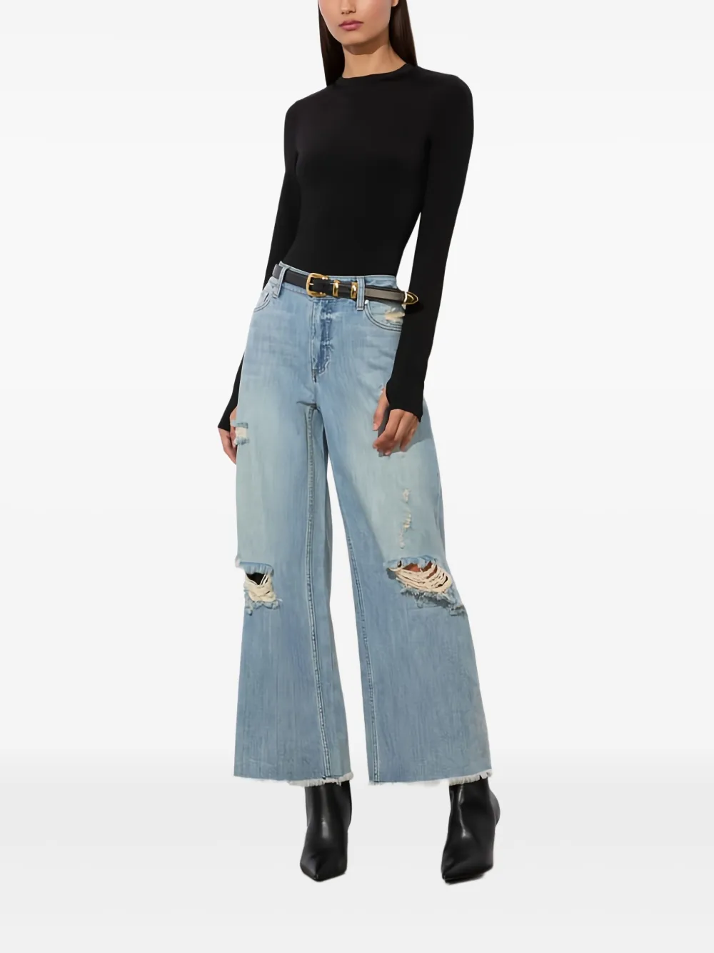 alice + olivia Devoe gerafelde jeans met gerafelde zoom Blauw