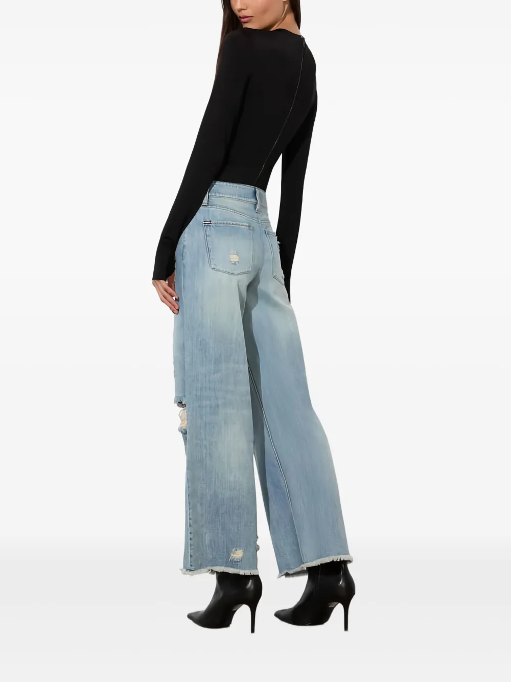 alice + olivia Devoe gerafelde jeans met gerafelde zoom Blauw