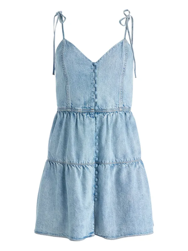 Alice + Olivia Shanti Denim Mini Dress | Blue | FARFETCH GE Alice + Olivia Shanti Denim Mini Dress | Blue | FARFETCH GE