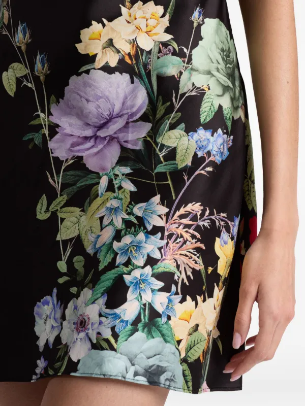 Alice + Olivia Harmony Mini Slip Dress | Black | FARFETCH