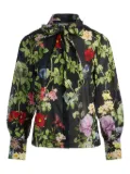 alice + olivia Lloyd floral-print shirt - Black