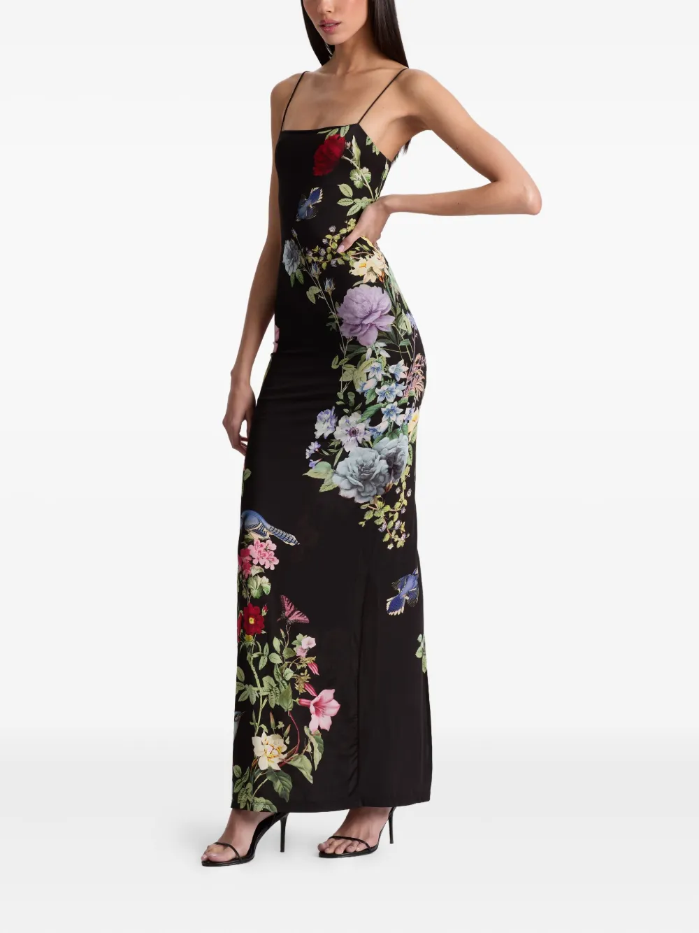 alice + olivia Maxi-jurk met bloemenprint Zwart