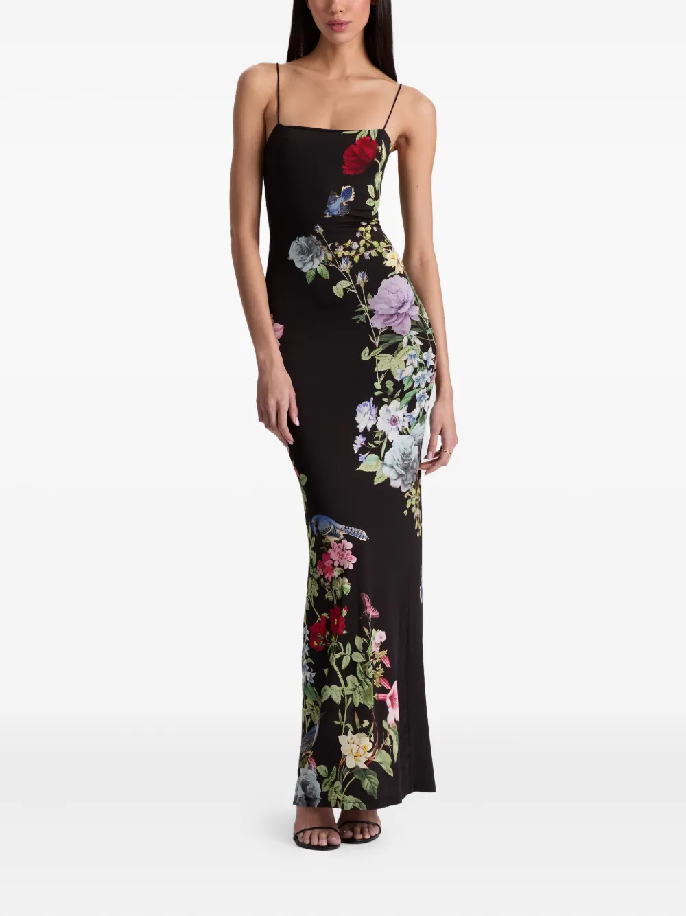 alice + olivia Maxi-jurk met bloemenprint Zwart