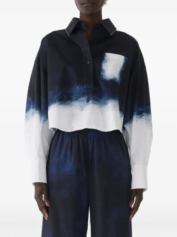 Jason Wu Collection Ombré-print Shirt in Blue