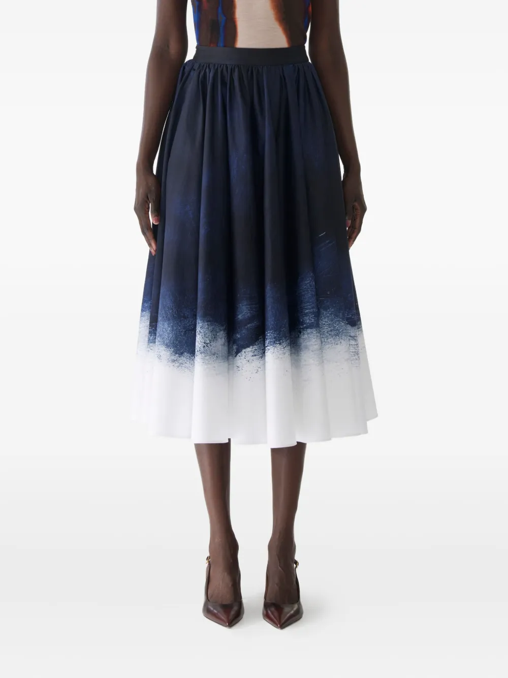 Jason Wu Collection ombré-print midi skirt | Blue | Image 1