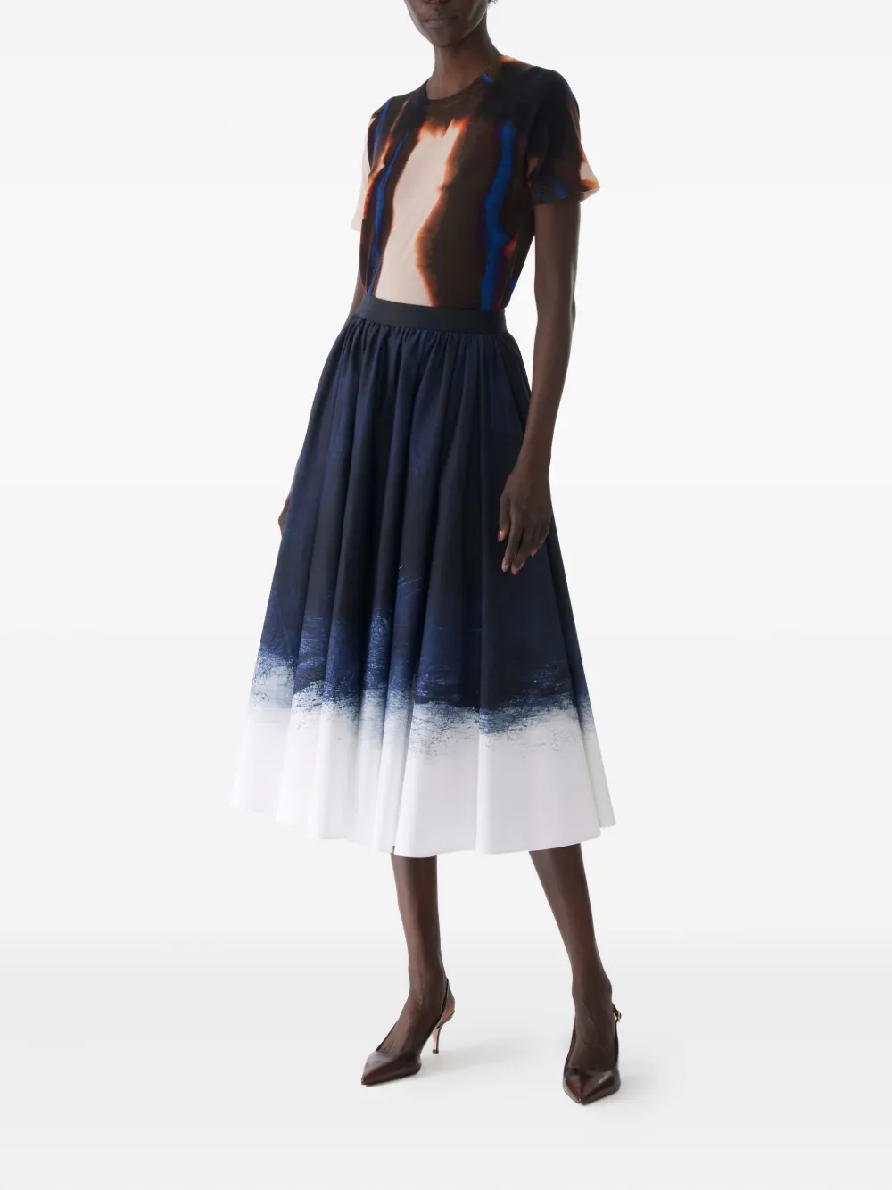 Jason Wu Collection ombré-print midi skirt | Pleated Skirts | Image 2