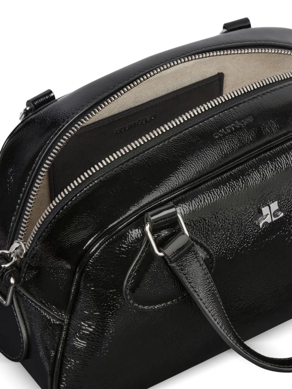 Courrèges Friday leren tas met handgreep Zwart