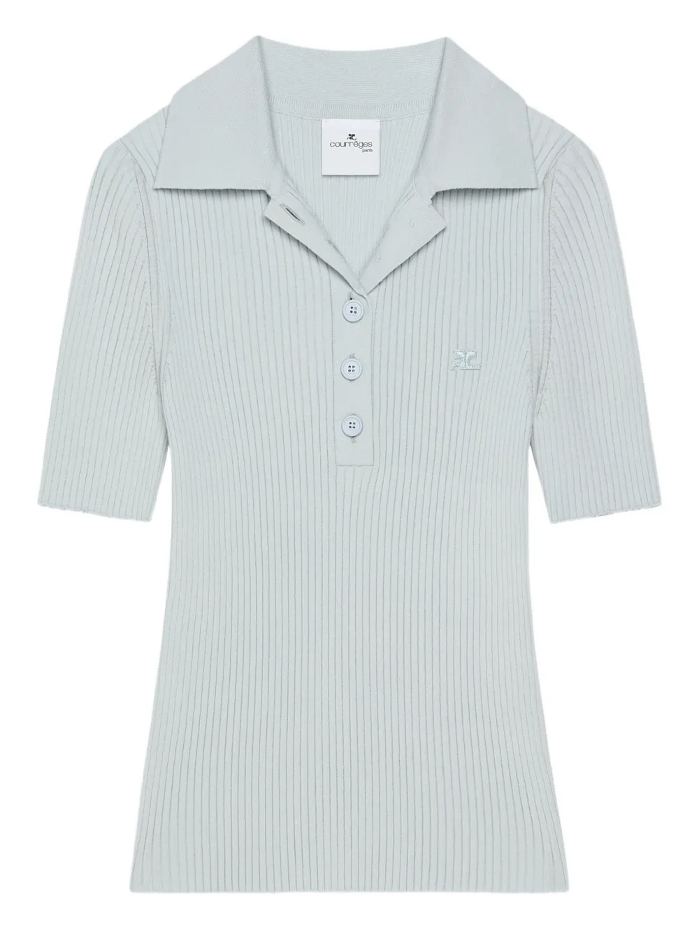 Courrèges Geribbelde polotop Blauw