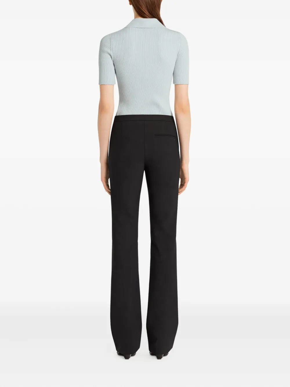 Courrèges Geribbelde polotop Blauw