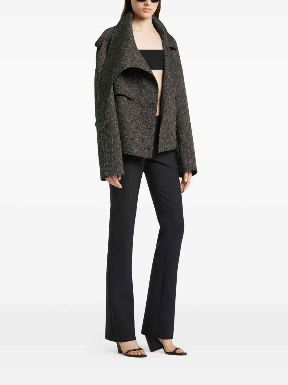 Courrèges Oversized-collar Cropped Jacket