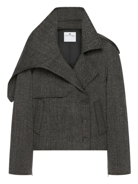 Courrèges oversized-collar cropped jacket