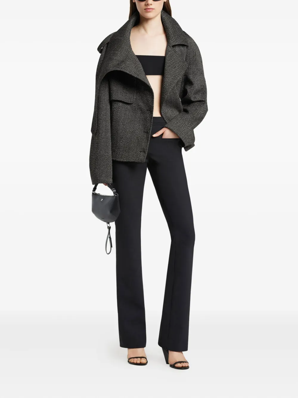 Courrèges oversized-collar cropped jacket | Double Breasted & Peacoats | Image 2