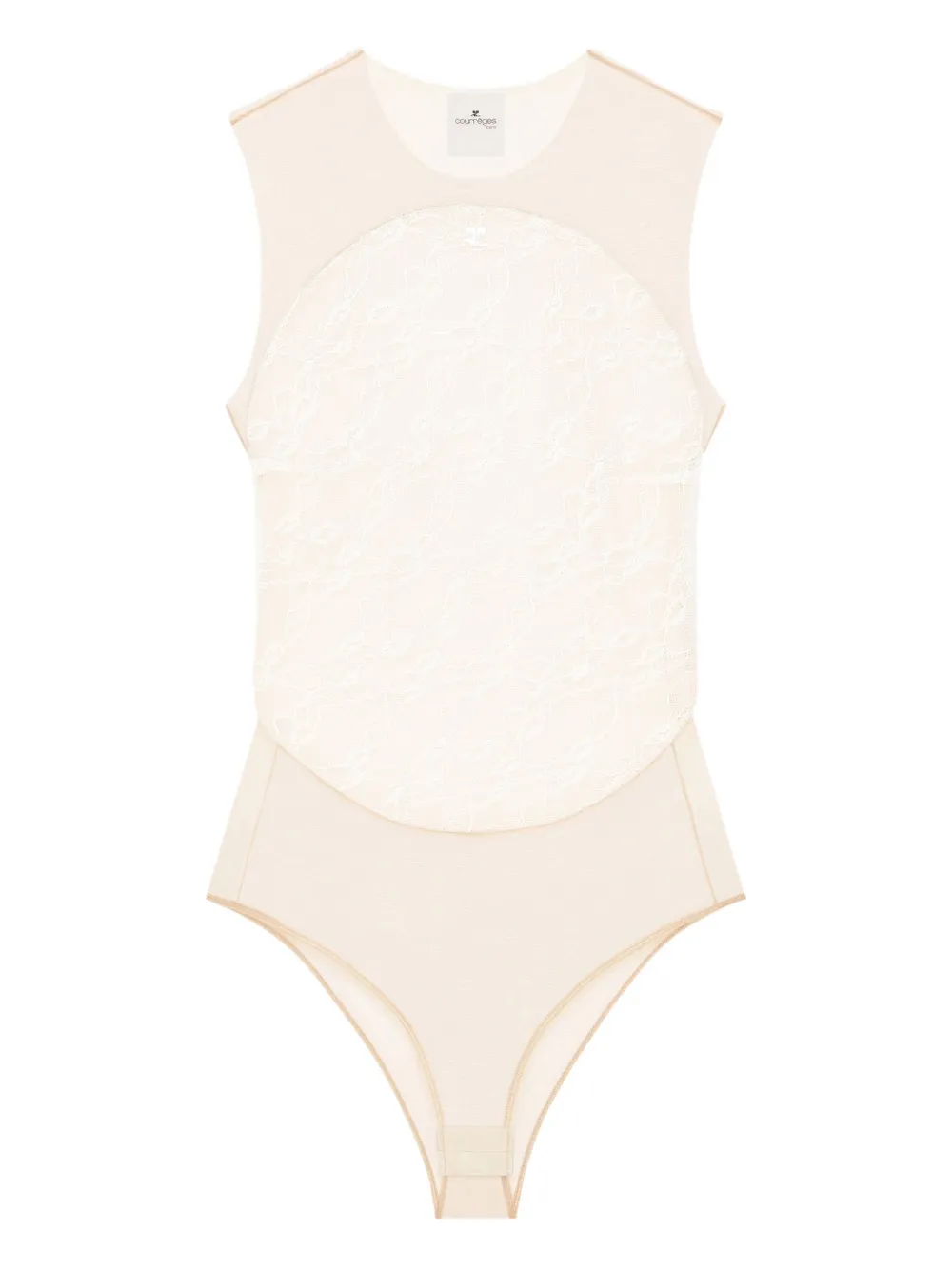 Courrèges Illusion body met kant Beige