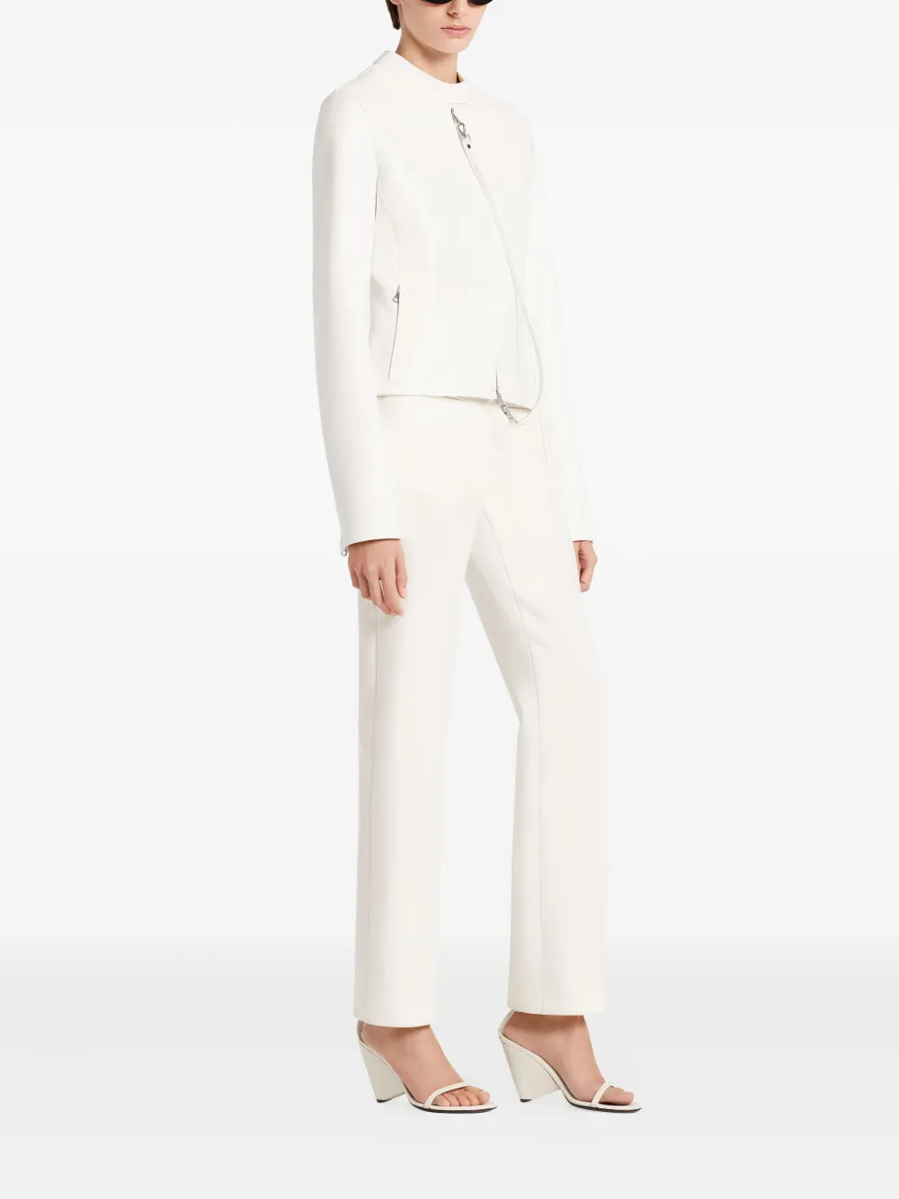 Courrèges City zip-front cropped jacket Wit