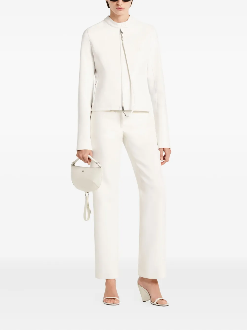 Courrèges City zip-front cropped jacket Wit