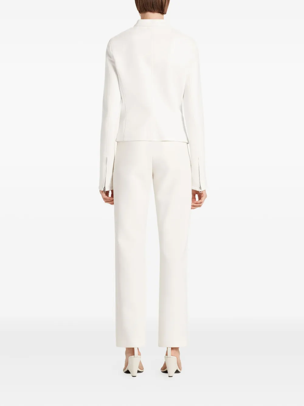 Courrèges City zip-front cropped jacket Wit