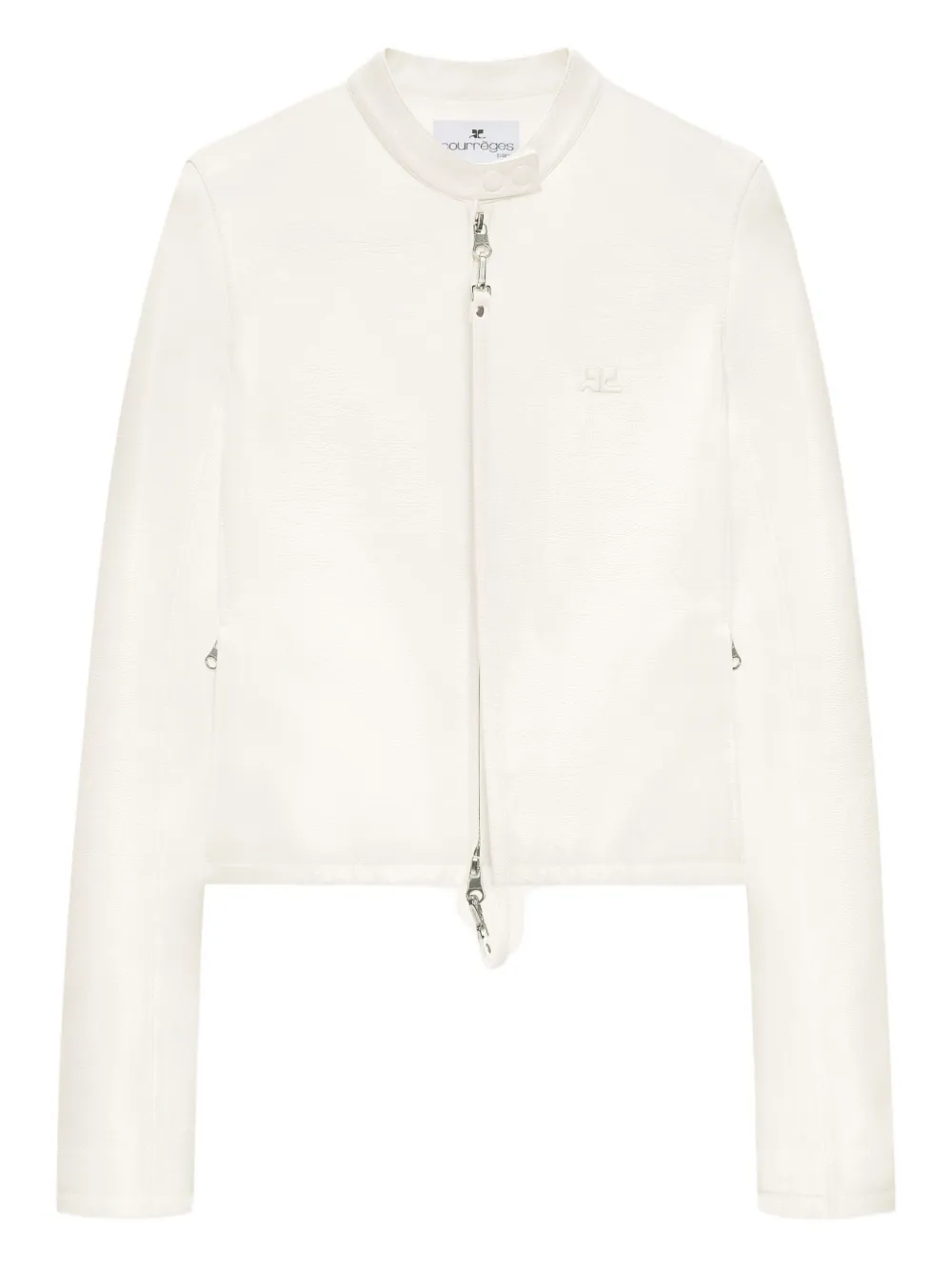 Courrèges City zip-front cropped jacket Wit