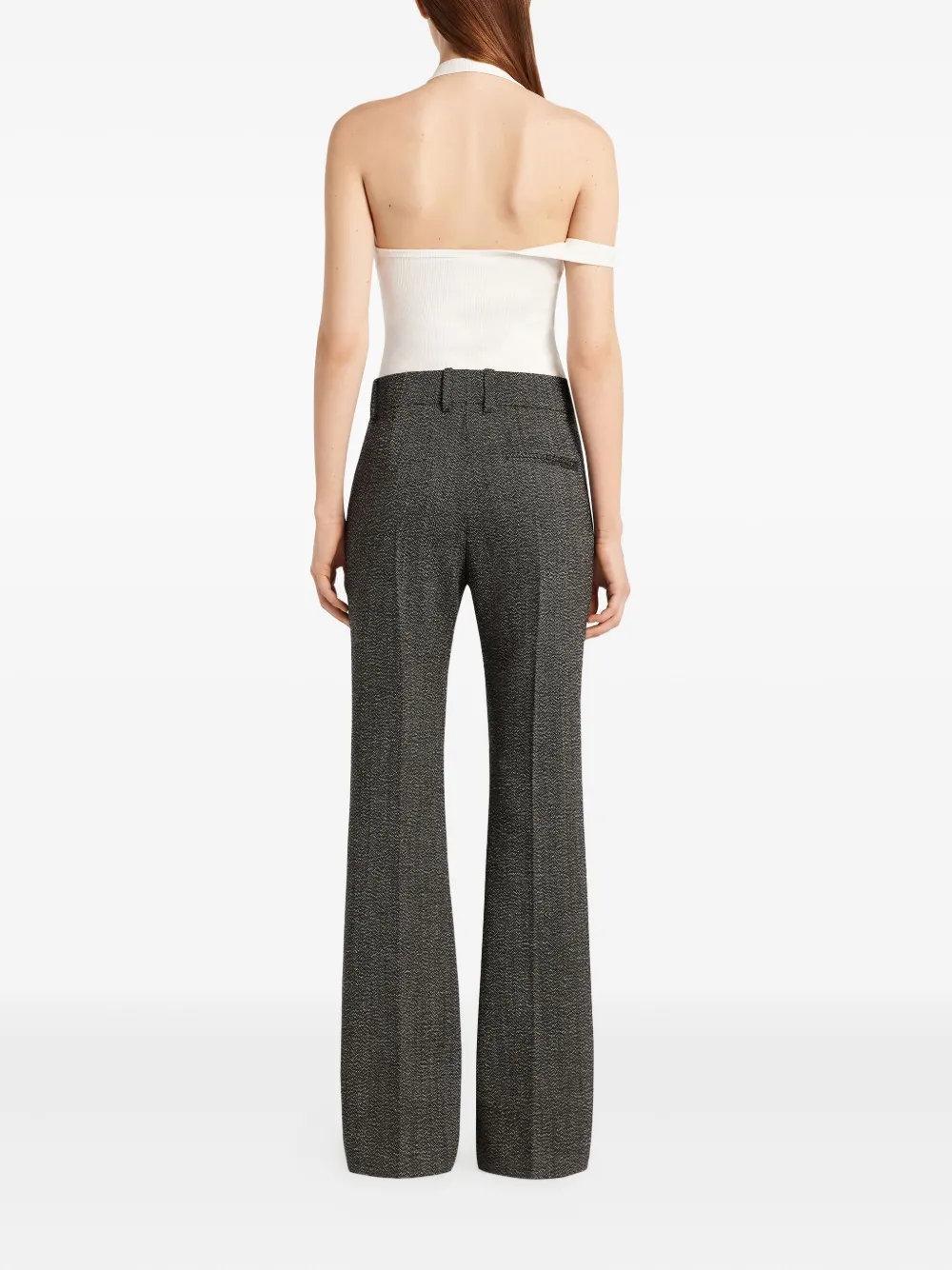 Courrèges asymmetric halterneck top Wit