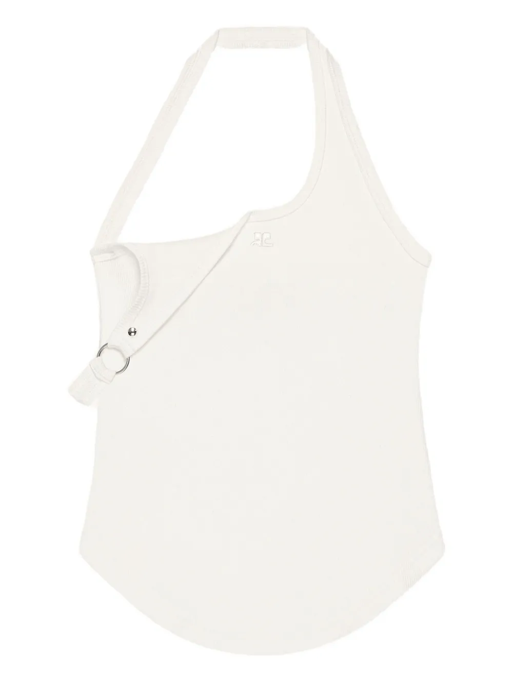 Courrèges asymmetric halterneck top Wit