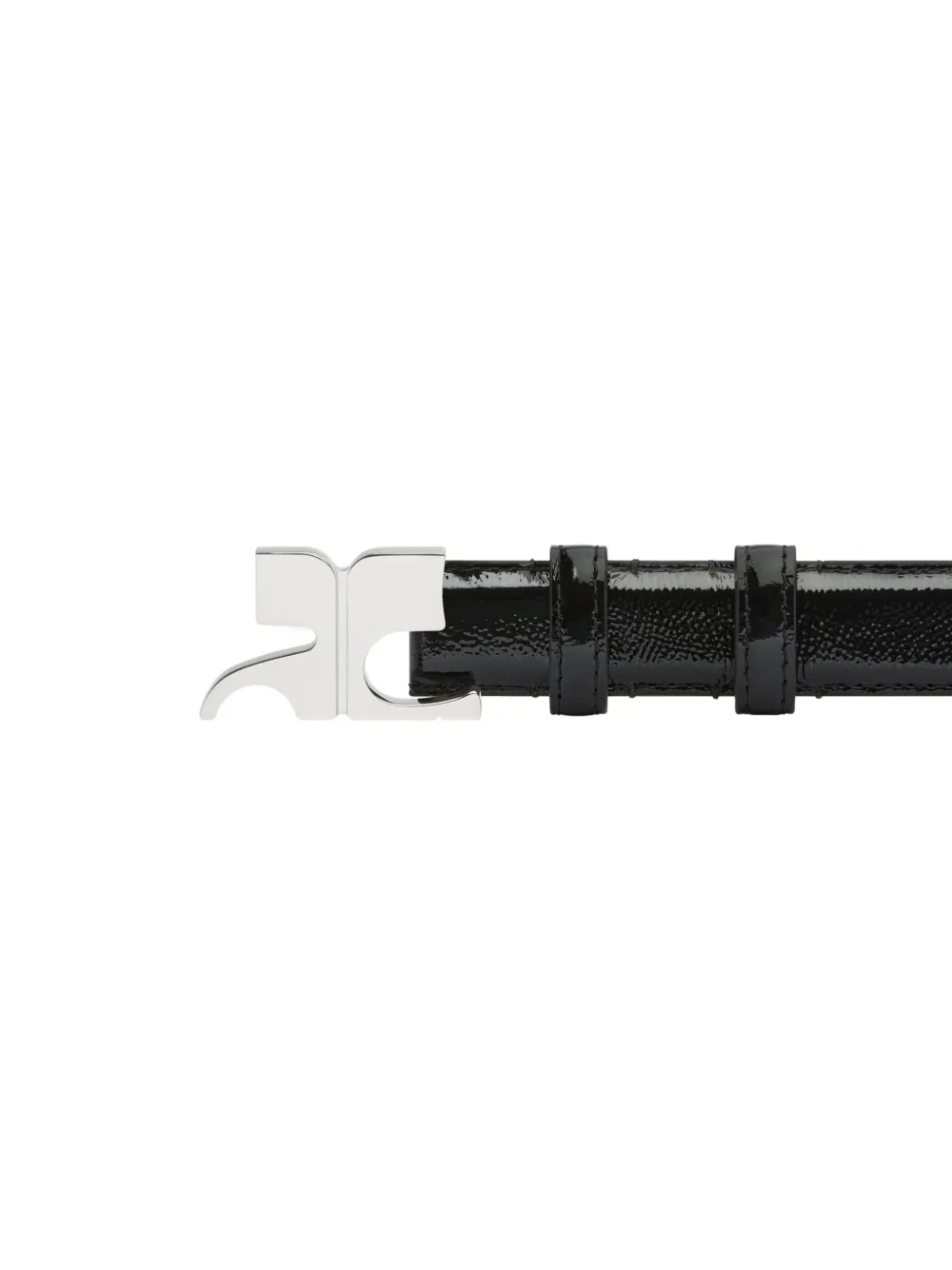 Courrèges buckle leather belt Zwart