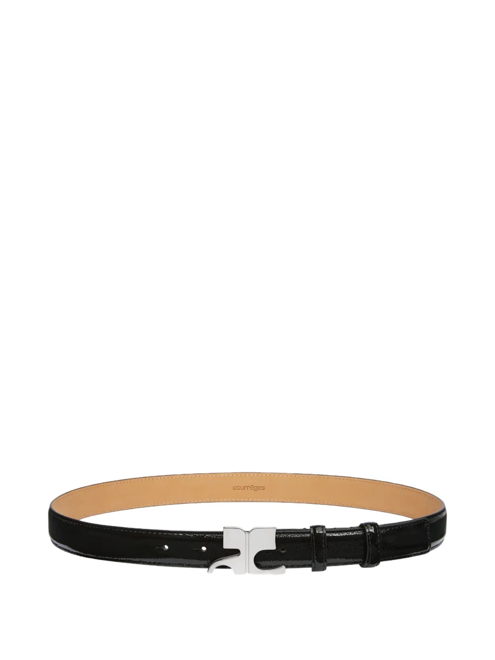 Courrèges buckle leather belt Zwart