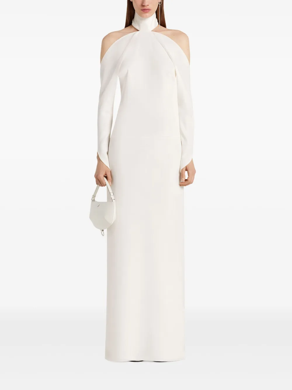 Courrèges Asymmetrische jurk met schouderdetail Wit