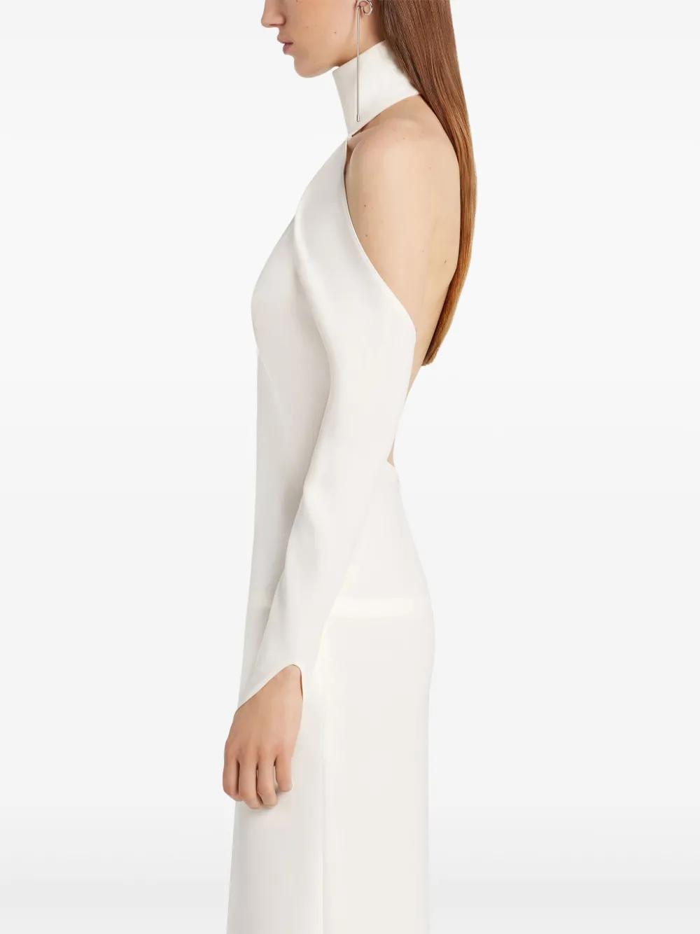 Courrèges Asymmetrische jurk met schouderdetail Wit