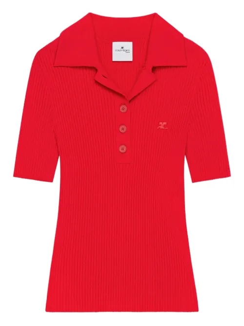 Polo à design côtelé - Courrèges - Modalova