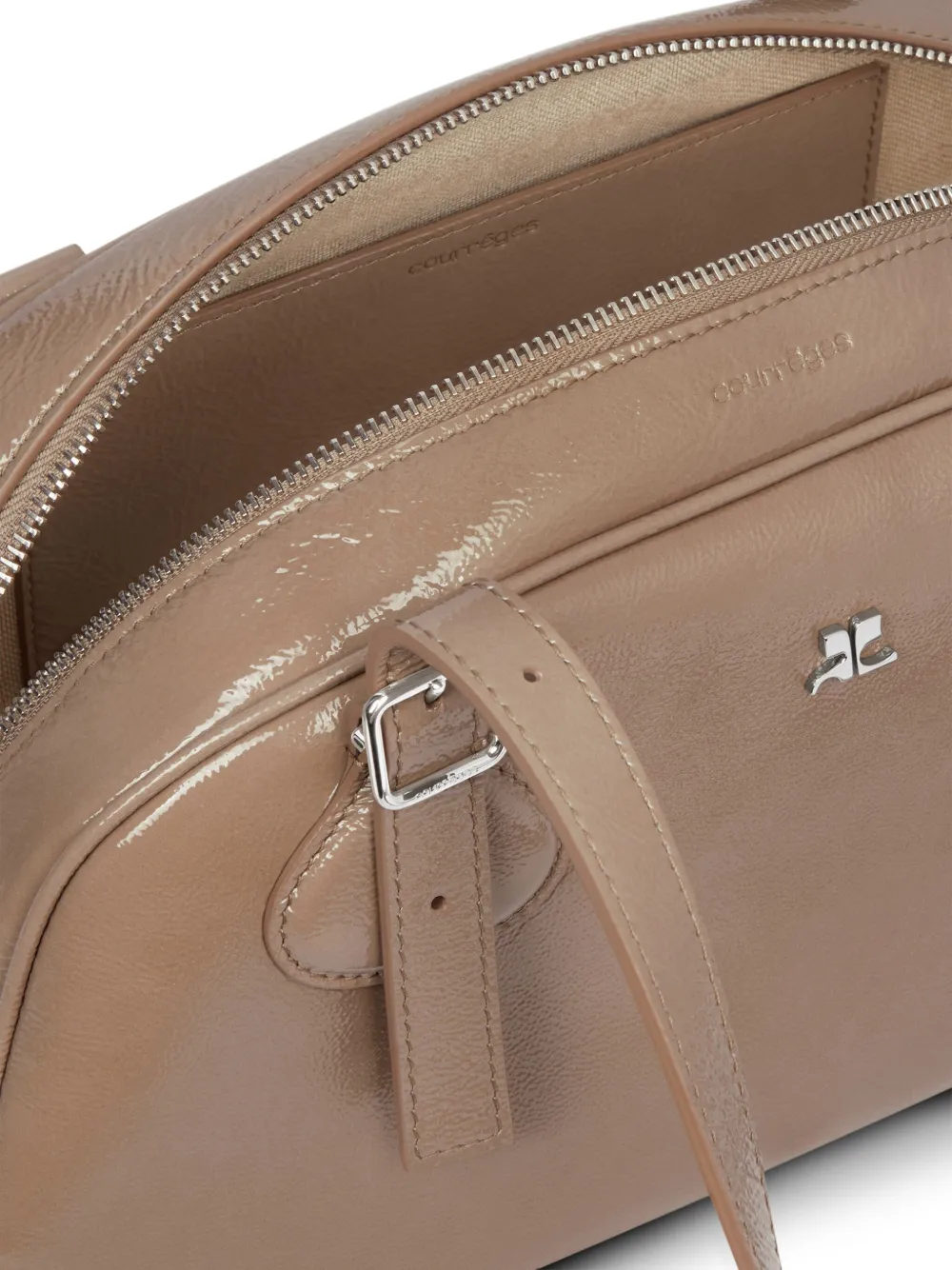 Courrèges medium Friday leather shoulder bag Beige