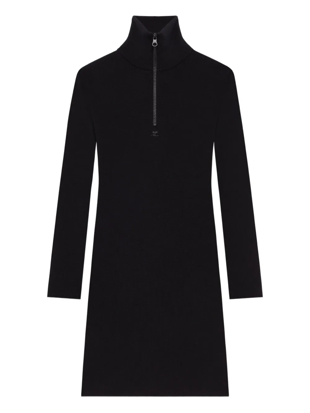 Courrèges Jersey jurk met ritssluiting Zwart