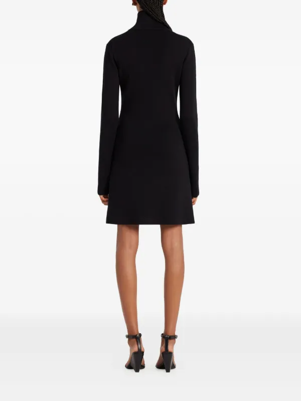 jersey dress with zip Courrèges Wool Knit Dress Black