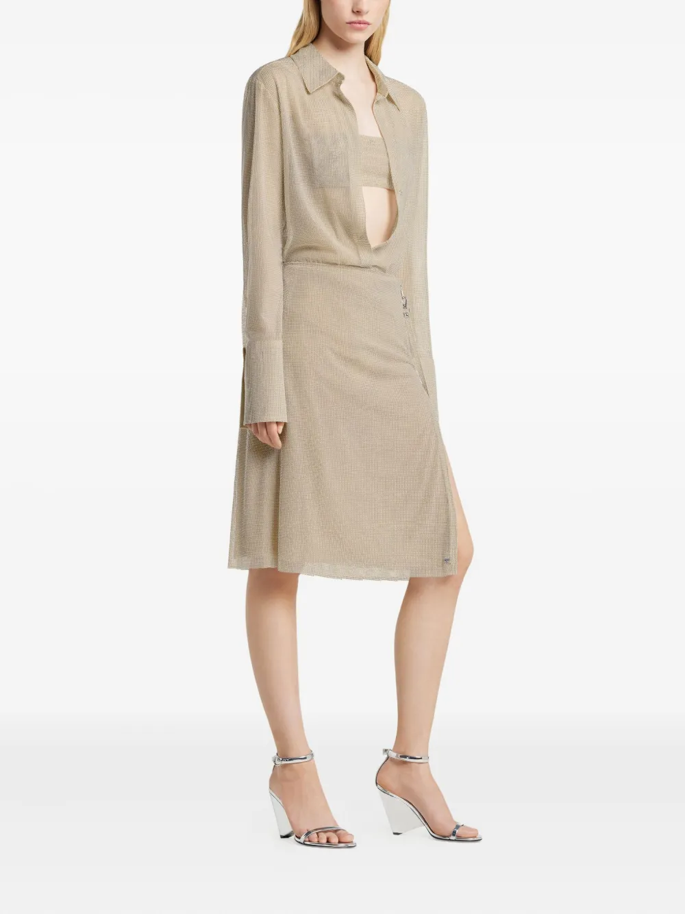Courrèges Asymmetrical Zip-front Skirt In Neutral
