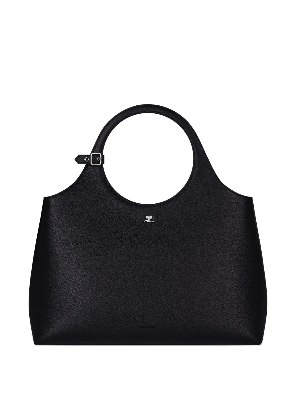 Courrèges Holy Day Leather Shoulder Bag In Black